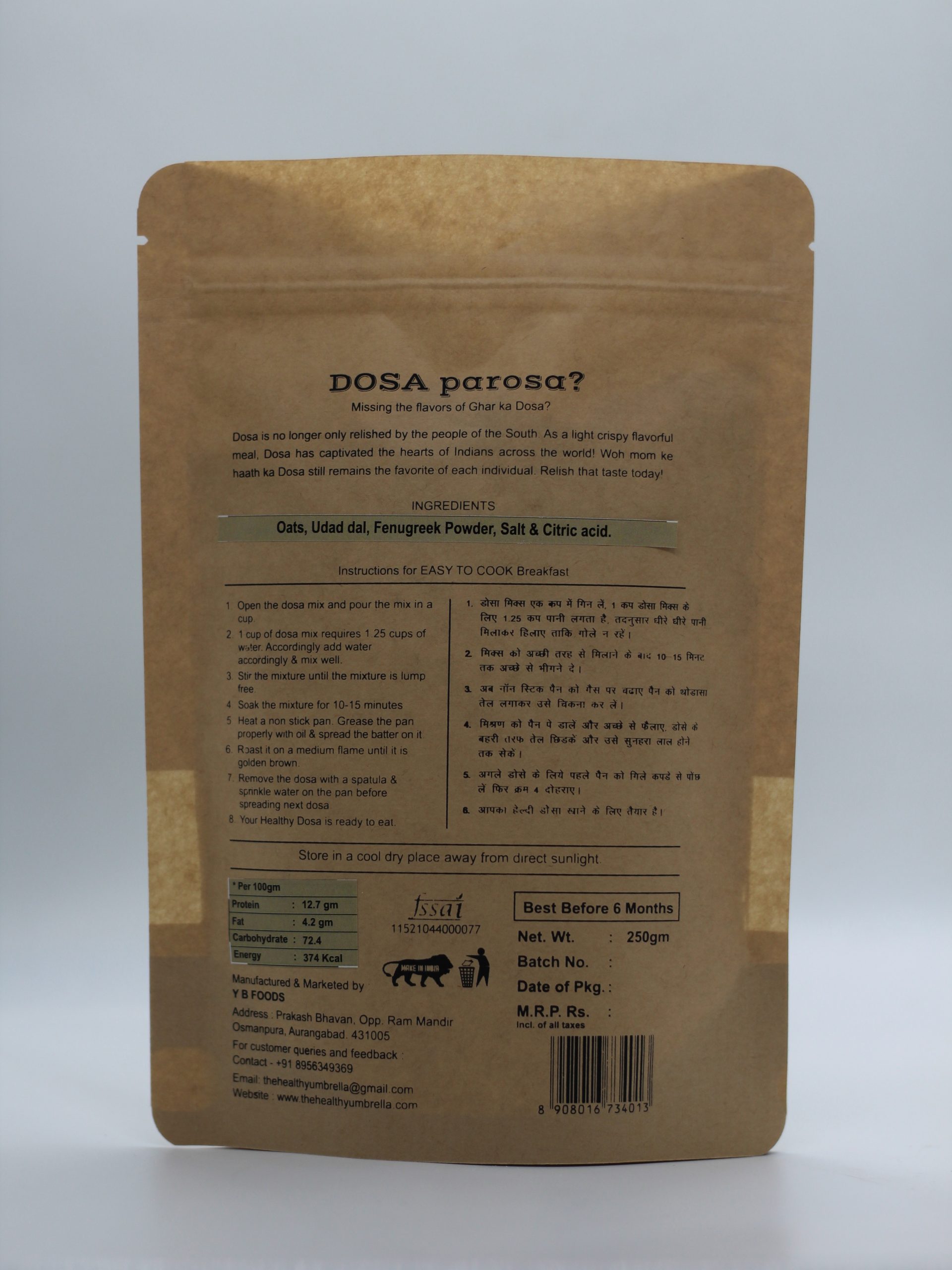 The Healthy Umbrella Oats Dosa Mix